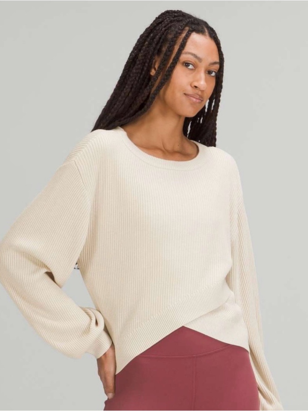 Lululemon Reversible Crossover Sweater White Opal Size 2